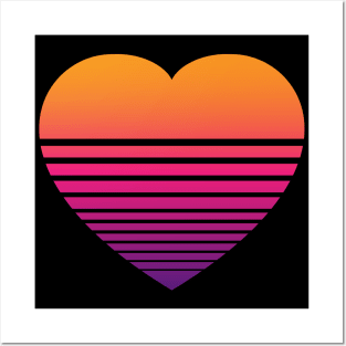 Gradient Heart - Sunset Posters and Art